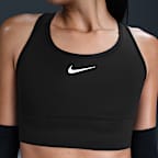 Bra deportivo de escote alto de media sujeción con almohadillas para mujer Nike Swoosh Pocket