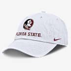 Gorra Nike universitaria ajustable para hombre Florida State Sideline Club Gameday - Blanco