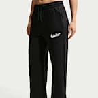 Pants con logotipo de  tiro alto de pierna ancha para mujer Nike Sportswear Phoenix Fleece