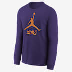 Playera de manga larga Jordan de la NBA para niños talla grande Phoenix Suns Essential - Negro