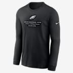 Philadelphia Eagles Team Issue Men's Nike Dri-FIT NFL Long-Sleeve T-Shirt - Black