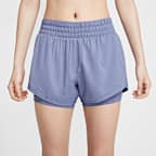 Nike Dri-FIT One Women's Mid-rise 8cm (approx.) 2-in-1 Shorts