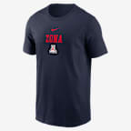 Playera universitaria Nike para hombre Arizona 2-Hit Stacked - Azul marino