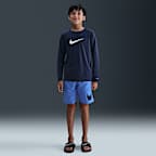 Playera de manga larga Dri-FIT UV para niño talla grande Nike Swim Hydroguard Essential
