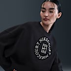 NikeCourt Heritage Phoenix Fleece ekstra, ekstra stor sweatshirt med rund hals til dame