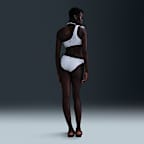 Top de bikini asimétrico para mujer Terry Nike Swim Swoosh Link