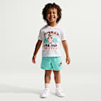 Nike Sportswear Toddler Sundae League 2-Piece Shorts Set - Bleached Turquoise