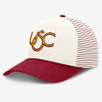 USC Rise Men's Nike Dri-FIT College A-Frame Adjustable Hat - White/Team Crimson