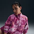 Nike One Women's Therma-FIT Oversized 1/2-Zip Fleece Printed Top
