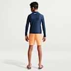 Playera de manga larga con cierre para niños talla grande Nike Swim Hydroguard