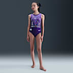 Nike Gymnastics Purple Reign Leotard - Navy