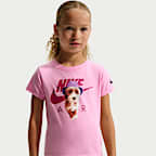 Playera con gráfico de cachorrito para niños talla pequeña Nike - Rosa amanecer