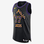 Jersey Nike Dri-FIT ADV NBA Authentic para hombre Los Angeles Lakers City Edition - Negro