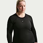 Playera de manga larga de tela de canalé ajustada para mujer (talla grande) Nike Sportswear Chill Knit - Negro/Vela