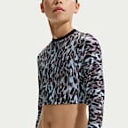 Conjunto de top cropped de manga larga y cintura alta para niña talla grande Nike Swim