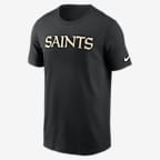 New Orleans Saints Primetime Wordmark Essential Men's Nike NFL T-Shirt - Black