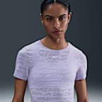 Nike Pro Women's Dri-FIT Short-Sleeve Cropped Jacquard Top