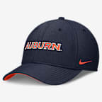 Gorra universitaria Nike Dri-FIT para hombre Auburn Classic Swooshflex - Azul marino