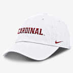 Stanford Cardinal Core Club Mascot Wordmark Men's Nike College Adjustable Hat - White