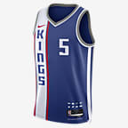 Jersey Nike Dri-FIT Swingman de la NBA para hombre De'Aaron Fox Sacramento Kings City Edition 2023/24 - Azul enérgico