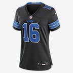 Jersey de fútbol americano Nike de la NFL Game para mujer Jared Goff Detroit Lions - Negro