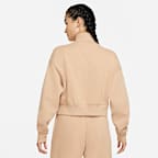Sudadera cropped de cierre de 1/4 para mujer Nike Sportswear Phoenix Fleece
