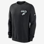 Philadelphia Eagles Draw Block Club Men's Nike NFL Pullover Crew - Black