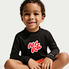 Playera de manga larga para niños talla pequeña Nike Swim Hydroguard