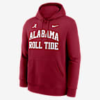 Sudadera con gorro sin cierre universitaria Nike para hombre Alabama Primetime Arched Club - Carmesí