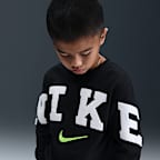 Sudadera de cuello redondo de tejido Fleece de chenilla para niños talla pequeña Nike Club