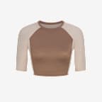 Top cropped de media manga con almohadillas para mujer NikeSKIMS Shine