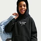 Sudadera con gorro sin cierre de lucha para niños talla grande Nike