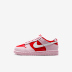 Tenis para niños de preescolar Nike Dunk Low - Espuma rosa/Carmesí claro/Blanco cumbre