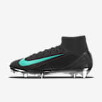 Nike Mercurial Superfly 10 Elite By You Personalisierbarer High-Top-Fußballschuh für normalen Rasen - Schwarz/Iron Grey/Schwarz
