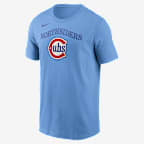 Chicago Cubs Alternate Logo Men's Nike MLB T-Shirt - Light Blue