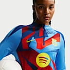 FC Barcelona Strike Nike Dri-FIT strikket treningsoverdel til fotball til dame (fjerde utgave)