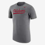 Oklahoma Men's Nike College T-Shirt - Dark Grey Heather