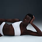 Top de bikini asimétrico para mujer Terry Nike Swim Swoosh Link