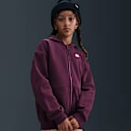 Sudadera con gorro oversized de cierre completo para niños talla grande Nike Sportswear Club Fleece