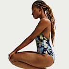 Traje de baño de una pieza con cuello en forma de U para mujer Nike Swim