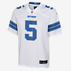 Jersey Nike de la NFL Game para niños talla grande David Montgomery Detroit Lions - Blanco