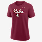 Florida State Script Mantra Logo Women's Nike College T-Shirt - Maroon
