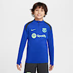 FC Barcelona Strike Derde Nike Dri-FIT voetbaltrainingstop voor kids - Old Royal/Anthracite/Lime Blast