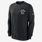 New York Jets Draw Block Club Men's Nike NFL Pullover Crew - Black