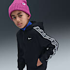 Nike Sportswear Club Dri-FIT-hættetrøje med lynlås til større børn