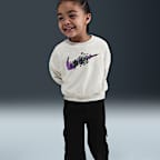 Conjunto de sudadera de cuello redondo sin cierre y pants cargo de French Terry infantil Nike