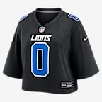 Jahmyr Gibbs Detroit Lions Women's Nike NFL Cropped Tundra Game Jersey - Black