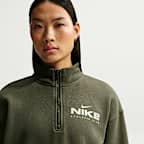 Nike Sportswear Fleece-Oberteil in Oversize mit Viertelreißverschluss für Damen