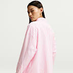 Nike Sportswear Chill Poplin Women's Oversized Woven Long-Sleeve Striped Top