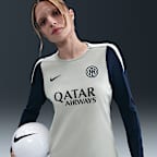 Strike Inter de Milán Camiseta de fútbol con cuello redondo de tejido Knit Nike Dri-FIT - Mujer